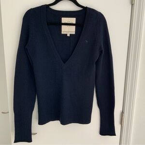 Abercrombie & Fitch Navy Cashmere V Neck Sweater